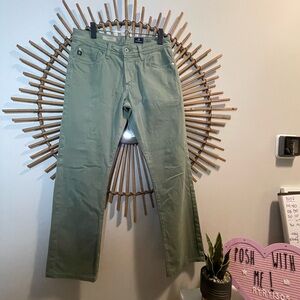 AG Adriano Goldschmied The Protégé Straight Leg Men’s Olive Chinos 29x34 Casual